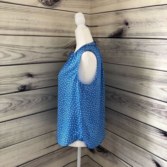 Banana Republic Blue Patterned Button Down Tank - Picture 4 of 9